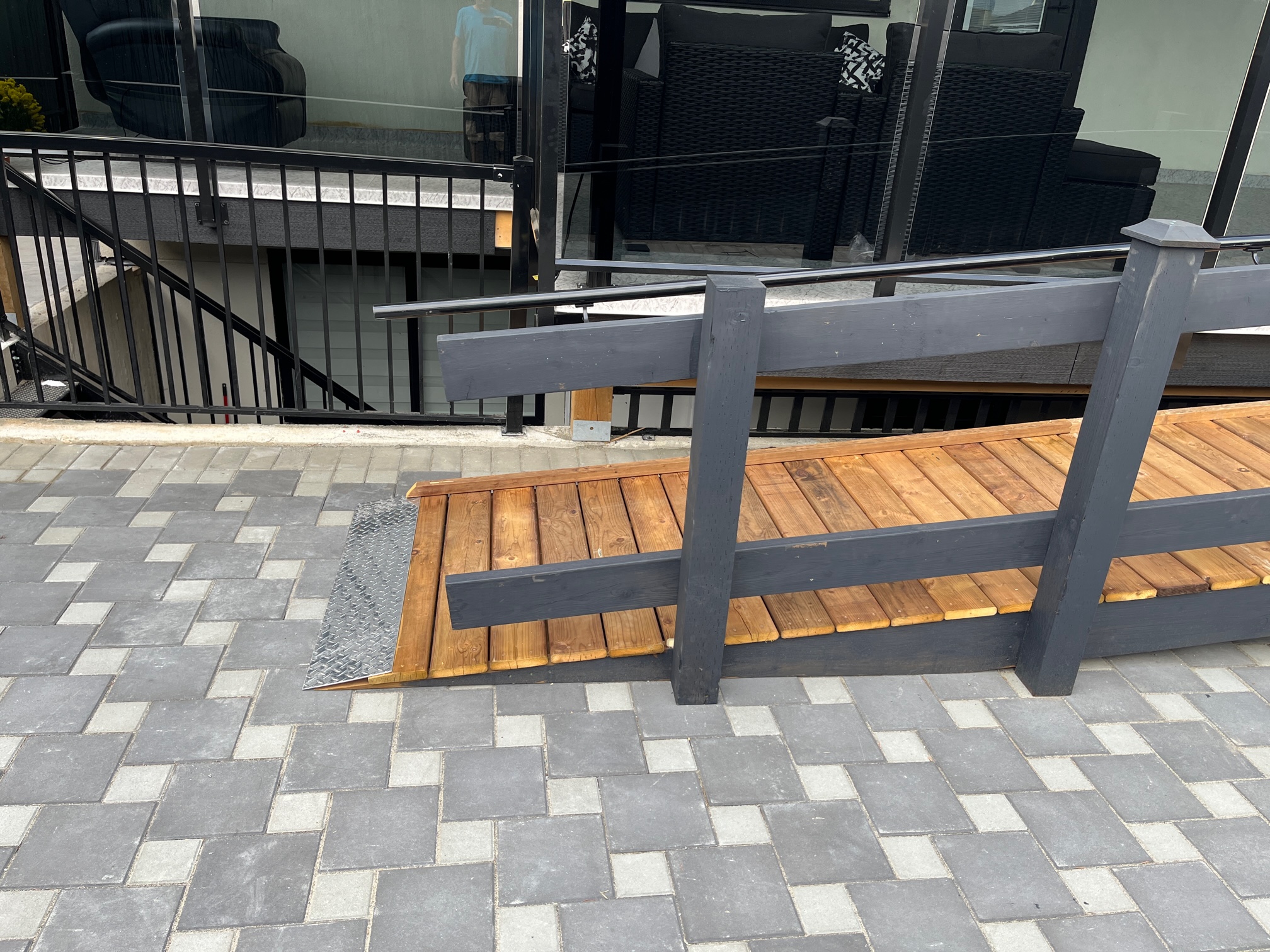 Ramp with decking and railing
